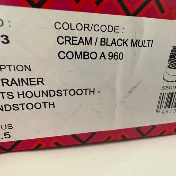 NIB $298 Tory Burch Kick Trainer in Cream/Black Multi Size 8.5 & 10.5 - Picture 4 of 5